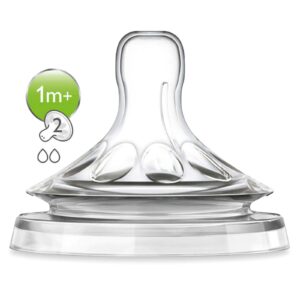Avent Natural Teat 1M+ - Flow 2 - Pack of 2