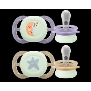 Avent Soother Ultra Start Nighttime 0-2M- Girl-Pack of 2