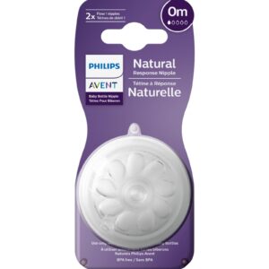 Avent Natural Teat 0M+ - Flow 1 - Pack of 2