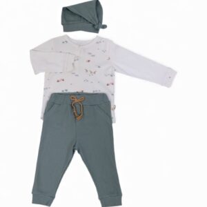 Organic Newborn 3pcs Set (top-pants-hat)