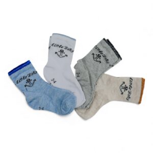 Boys Cotton Socks Set-4 Pairs Grey-beige-blue-navy