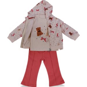 Girls Cotton Outwear Set-3 Pcs
