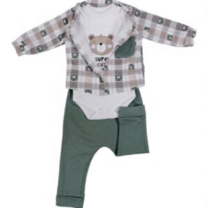 Newborn Cotton Boys Outwear Set-3Pcs