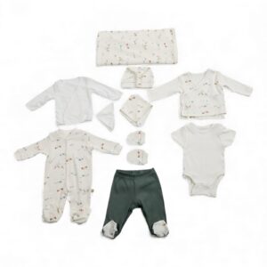 Newborn Cotton White &mint 10 Pcs