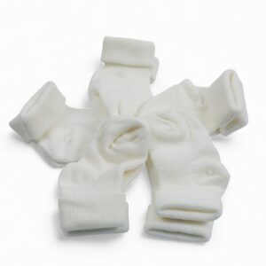 Newborn White Cotton Socks -5pairs White