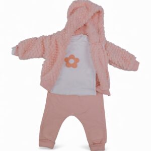Newborn Girls Pink Outwear Set 3pcs