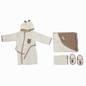Newborn Bathrobe Set 4pcs. (Pink, Beige, Mint, Blue)