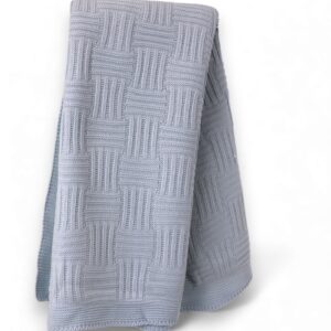 Knit Baby Blanket-Fur Lined (white,blue,pink,grey)